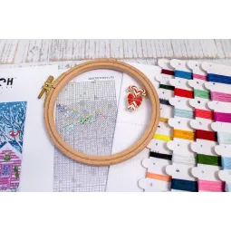 Cross stitch kit Snowy Sea Cottages 23x22cm SLETIL9915