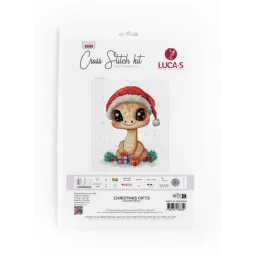 Kryželiu siuvinėjimo rinkinys "Kalėdinės dovanos" 15x18cm SB1419