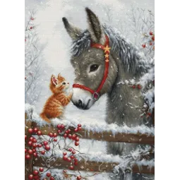 Kryželiu siuvinėjimo rinkinys "Šiltas apkabinimas" 29x40cm SBU5075