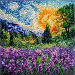Mid-sized bead embroidery kit Summer memories 20x20 cm AAMB-115