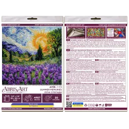 Mid-sized bead embroidery kit Summer memories 20x20 cm AAMB-115