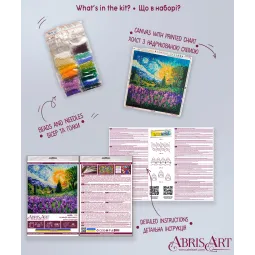 Mid-sized bead embroidery kit Summer memories 20x20 cm AAMB-115