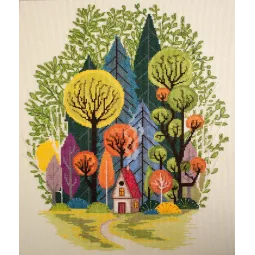 Kryželiu siuvinėjimo rinkinys Cozy in the forest (Deco Scenes) 32x41 cm AAH-204