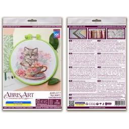 Kryželiu siuvinėjimo rinkinys su lanku Įskaičiuota arbatos popietė 17x17 cm AAHM-077