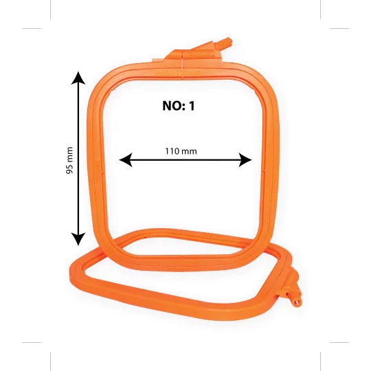 Nurge Square (Rectangular) Plastic Hoops 9.5*11 cm (orange) 170-11OR