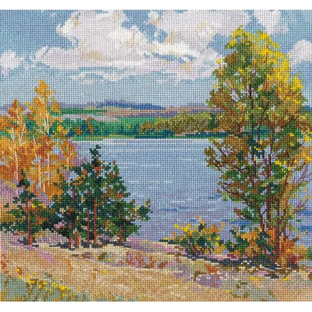 Набор для вышивания крестиком "Осень у реки" 23x23 см S1651