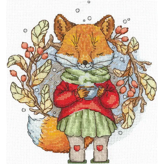 Cross stitch kit "Autumn tea" 15 х 17 cm SANO-32