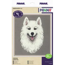 Kreuzstich-Set PANNA "Samojede" 18,5 x 24,5 cm PJ-7305