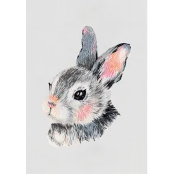 Kryželiu siuvinėjimo rinkinys PANNA "Mažas zuikis" 8x6 cm PJK-2277