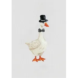 Cross stitch kit PANNA "Goose in a Top Hat" 4 x 7,5 cm PJK-2317
