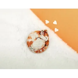 Cross stitch kit PANNA "Brooch. Sleeping cat" 4,5x4,5 cm PJK-2322