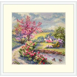 Kryželiu siuvinėjimo rinkinys Pavasaris 11,5x11,5 SK268A