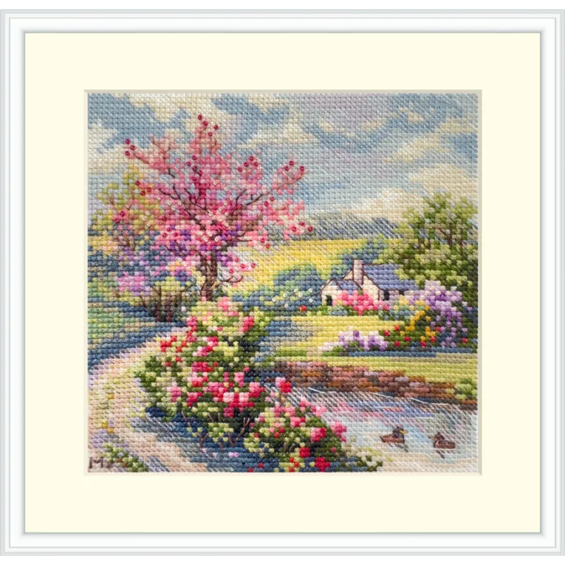 Kit point de croix Printemps 11,5x11,5 cm SK268B