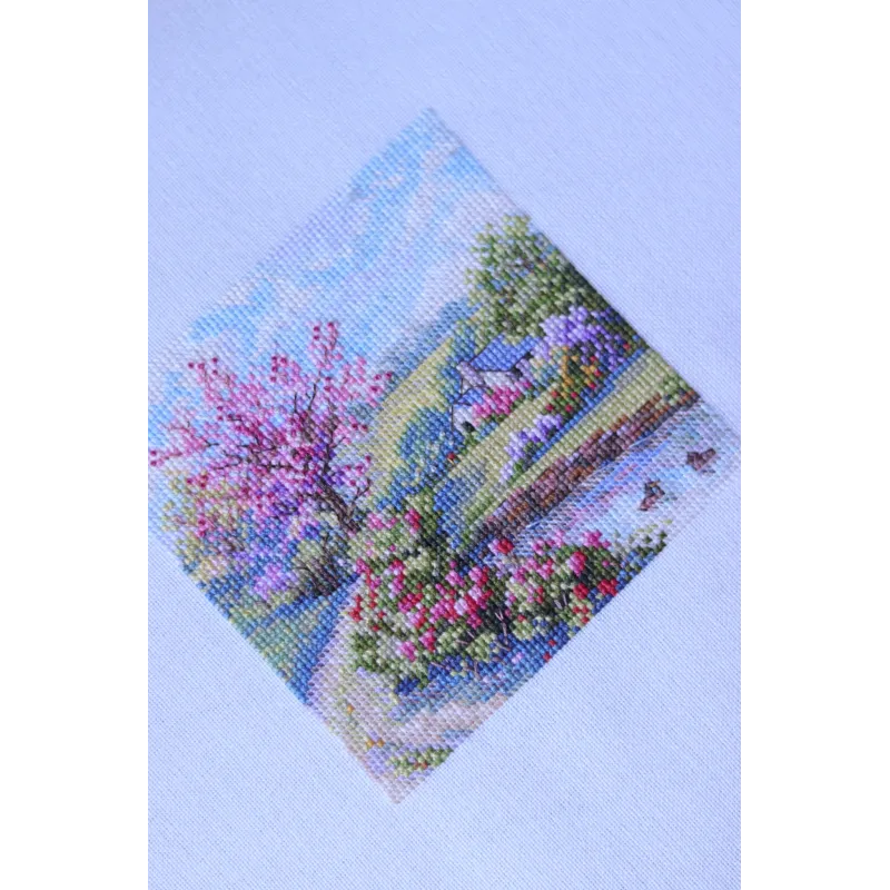 Kit point de croix Printemps 11,5x11,5 cm SK268B