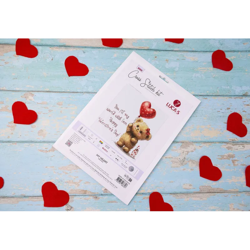 Kit de point de croix Mon cœur 24x25cm SB1424