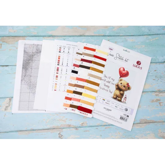 Kit de point de croix Mon cœur 24x25cm SB1424