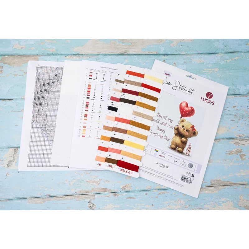 Kit de point de croix Mon cœur 24x25cm SB1424