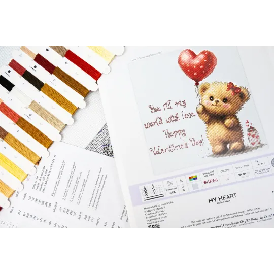 Kit de point de croix Mon cœur 24x25cm SB1424