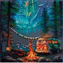 Mittelgroßer Perlenstickerei-Set "Camping unter den Sternen" (Deco Scenes) 20x20 cm AAMB-118
