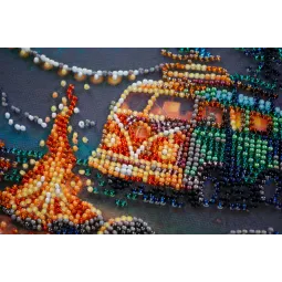 Mid-sized bead embroidery kit "Camping under the stars" (Deco Scenes) 20x20 cm AAMB-118