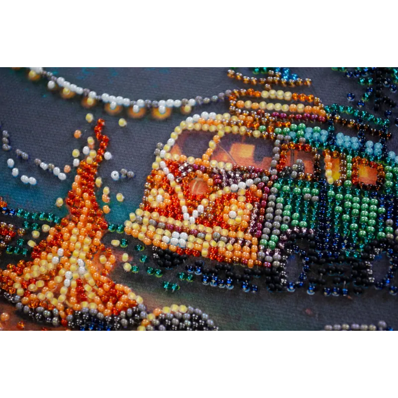 Mittelgroßer Perlenstickerei-Set "Camping unter den Sternen" (Deco Scenes) 20x20 cm AAMB-118