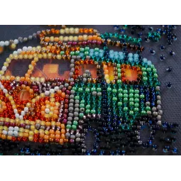 Mid-sized bead embroidery kit "Camping under the stars" (Deco Scenes) 20x20 cm AAMB-118