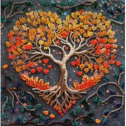 Kit de broderie sur perles de taille moyenne "Chauds sentiments" (Scènes déco) 20x20 cm AAMB-119