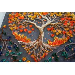 Mid-sized bead embroidery kit "Warm feelings" (Deco Scenes) 20x20 cm AAMB-119