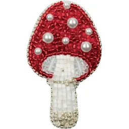 Cross stitch kit KLART "Brooch. Fly agaric" 4x7 cm KL10-006