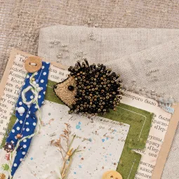 Cross stitch kit KLART "Brooch. Hedgehog" 5.5x4 cm KL10-008