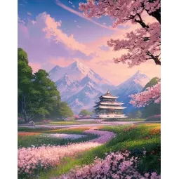 Diamond Painting Set „Frühling in den Bergen“ 40x50 cm WD3212