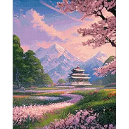 Kit de peinture diamant "Printemps dans les montagnes" 40x50 cm WD3212