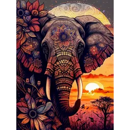 Kit de peinture au diamant "Elephant" 30x40 cm WD3211