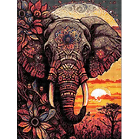 Kit de peinture au diamant "Elephant" 30x40 cm WD3211