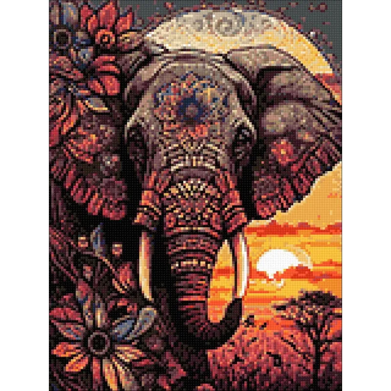 Kit de peinture au diamant "Elephant" 30x40 cm WD3211