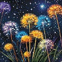 Kit de peinture diamant "Starry Dandelions" 30x30 cm WD3209