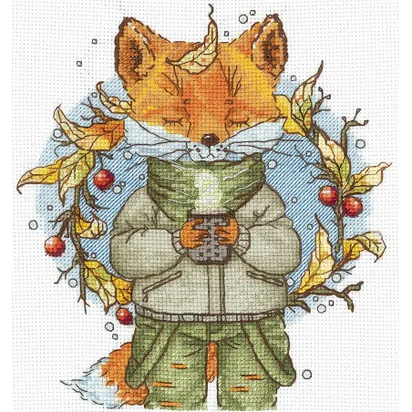 Cross Stitch Kit "Осенний кофе" 15x16,5 см SANO-33