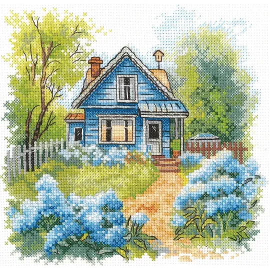 Kit de croix "à la maison de campagne" 17,5 x 17 cm Sann-37