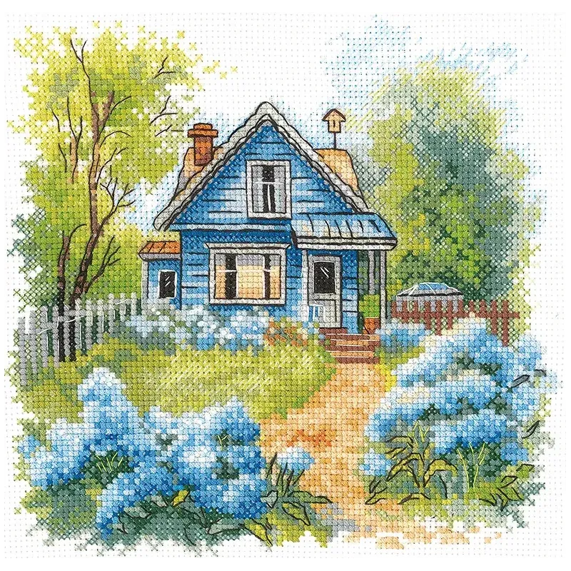 Kit de croix "à la maison de campagne" 17,5 x 17 cm Sann-37