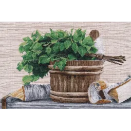Kreuzstich-Set "Genießen Sie Ihren Dampf!" 35x25 cm S1661