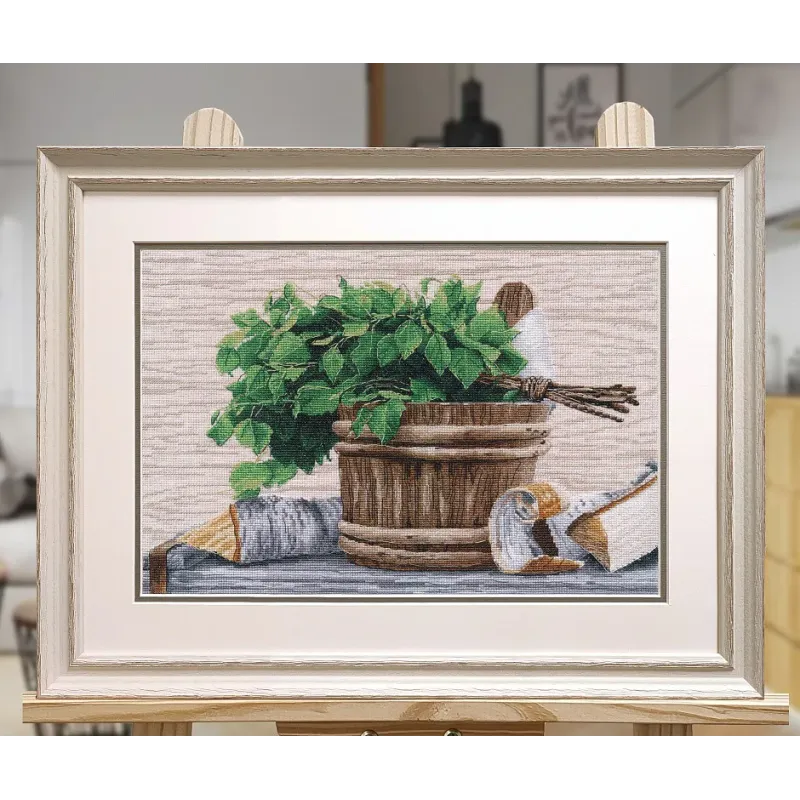 Kreuzstich-Set "Genießen Sie Ihren Dampf!" 35x25 cm S1661