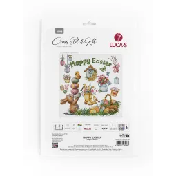 Kreuzstich-Set Frohe Ostern 28x28cm SB7048