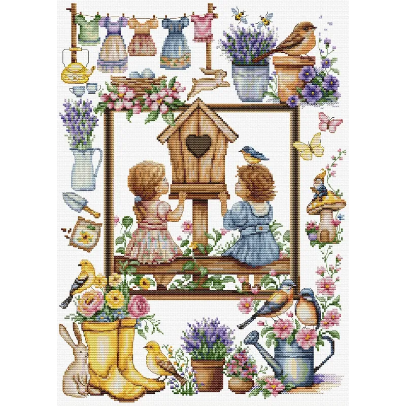 Набор для вышивания крестиком Весенний сад 27x37 см SB7047