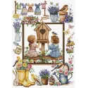 Набор для вышивания крестиком Весенний сад 27x37 см SB7047