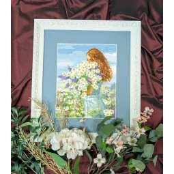 Набор для вышивания крестиком "Ромашковое счастье" 24x30 см SR2253