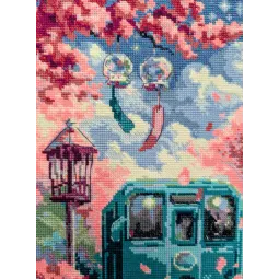 Kryželiu siuvinėjimo rinkinys „Pavasario ekspresas“ 30x40 SR2233