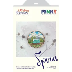 Kit de point de croix PANNA "Broche. Voyage sur roues" 5,5x5,5 cm PJK-2216