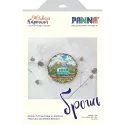 Cross stitch kit PANNA "Brooch. Traveling on wheels" 5.5x5.5 cm PJK-2216 Cross stitch kit PANNA "Brooch. Traveling on wheels" 5.5x5.5 cm PJK-2216