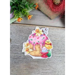 Siuvinėjimo kryželiu rinkinys "Velykų pyragas su glajumi" 10x9 cm SR-1172