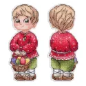 Kreuzstich-Set „Junge mit Osterkorb“ 13x5 cm SR-1171
